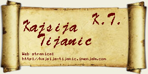 Kajsija Tijanić vizit kartica